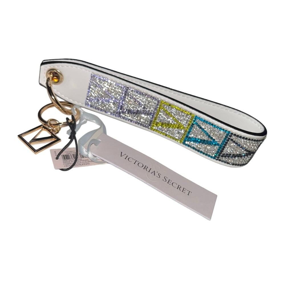 Victoria’s Secret Sparkle V-Monogram Wristlet Keychain Strap